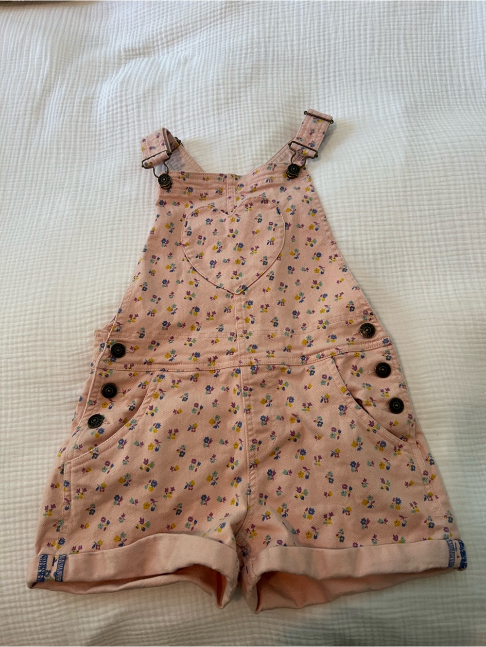 Boden Pink Floral Kids Overalls